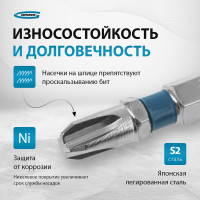 Набор бит (сталь S2; PH 3х50 мм; 10 шт.) GROSS 11336