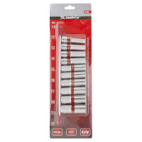 Набор удлиненных торцевых головок (6-гранные; 1/2"; 10-22 мм; 10 шт.) MATRIX 13590