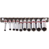 Набор удлиненных торцевых головок (6-гранные; 1/4"; 4-13 мм; 10 шт.) MATRIX 13592