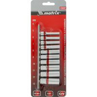 Набор удлиненных торцевых головок (6-гранные; 1/4"; 4-13 мм; 10 шт.) MATRIX 13592