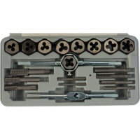 Набор метчиков и плашек М3 - М12, плашко-метчикодержатель (20 предметов в пласт. боксе) SPARTA 773105