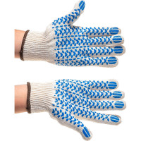 Трикотажные перчатки с защитой от скольжения ЗУБР ЭКСПЕРТ-ПРОТЕКТОР размер L-XL; 10 пар 11390-K10