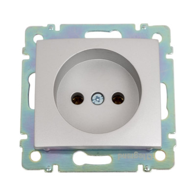 Розетка Legrand без заземления Legrand Valena без шторок 16А 250В винтовые зажимы алюминий 694341