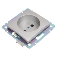 Розетка Legrand без заземления Legrand Valena без шторок 16А 250В винтовые зажимы алюминий 694341