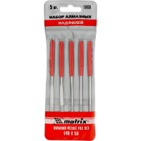 Набор алмазных надфилей 140х50х3, 5 шт MATRIX 15830