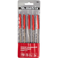 Набор алмазных надфилей 140х70х3, 5 шт MATRIX MASTER 15833