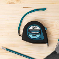 Рулетка GROSS Ergonomisch 10 м x 25 мм, магнитный обрезиненный зацеп 31105