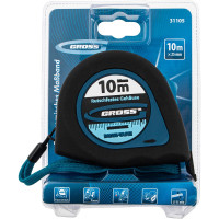 Рулетка GROSS Ergonomisch 10 м x 25 мм, магнитный обрезиненный зацеп 31105