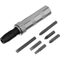 Ударно-поворотная отвертка MATRIX с набором бит 1/2", 6 шт. в пластиковом боксе 11575