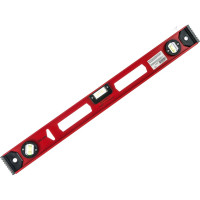 Усиленный алюминиевый уровень 600 мм, 3 глазка MATRIX Рельс 34006