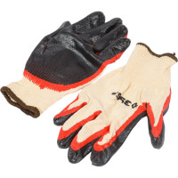 Перчатки трикотажные с двойным латексным обливом (размер L-XL, эластичные, натуральный хлопок) ЗУБР 11459-XL