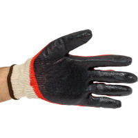 Перчатки трикотажные с двойным латексным обливом (размер L-XL, эластичные, натуральный хлопок) ЗУБР 11459-XL