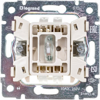 Выключатель Legrand одноклавишный с подсветкой Legrand Valena 10А 250В схема 1L безвинтовые зажимы слоновая кость 695601