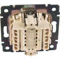 Выключатель Legrand двухклавишный Legrand Valena 10А 250В схема 5 безвинтовые зажимы слоновая кость 695605