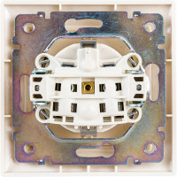 Розетка Legrand с заземлением Legrand Valena с лицевой панелью и рамкой в сборе 16А 250В винтовые зажимы слоновая кость 774323