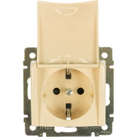 Розетка Legrand с заземлением Legrand Valena со шторками с защитной крышкой 16А 250В винтовые зажимы слоновая кость 695614