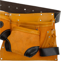 Пояс для инструментов из натуральной кожи (9 карманов) KRAFTOOL 1-38520