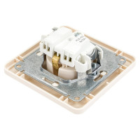 Розетка с заземлением Systeme Electric с защитными шторками и с рамкой, слоновая кость WESSEN 59 SchE RS16-152-28