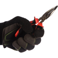 Длинногубцы MATRIX NICKEL, 160 мм, изогнутые никелированные, двухкомпонентные рукоятки// 17420