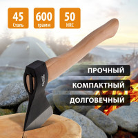 Кованый топор 600 гр. SPARTA в сборе, деревянное топорище// 21605