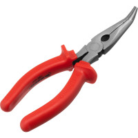 Длинногубцы MATRIX Econom, 180 мм, изогнутые шлифованные, пластмассовые рукоятки// 17495