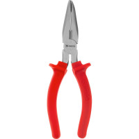 Длинногубцы MATRIX Econom, 180 мм, изогнутые шлифованные, пластмассовые рукоятки// 17495