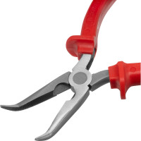 Длинногубцы MATRIX Econom, 180 мм, изогнутые шлифованные, пластмассовые рукоятки// 17495