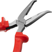 Длинногубцы MATRIX Econom, 180 мм, изогнутые шлифованные, пластмассовые рукоятки// 17495