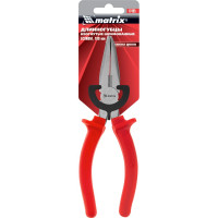 Длинногубцы MATRIX Econom, 180 мм, изогнутые шлифованные, пластмассовые рукоятки// 17495