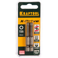 Биты "EXPERT" (E 1/4"; Т 25; 50 мм; 2 шт.) KRAFTOOL 26125-25-50-2