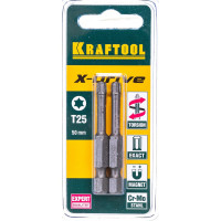 Биты "EXPERT" (E 1/4"; Т 25; 50 мм; 2 шт.) KRAFTOOL 26125-25-50-2