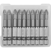 Торсионные кованые биты KRAFTOOL X-Drive PH2, 50 мм, 10 шт 26121-2-50-10