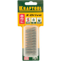 Биты "EXPERT" (C 1/4"; PH 2; 25 мм; 10 шт.) KRAFTOOL 26121-2-25-10