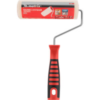 Валик MATRIX "Велюр" с двухкомпонентной ручкой, 180 мм, ворс 4 мм, D 44 мм, шерсть 80662