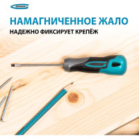 Отвертка GROSS SL3.0x75мм S2, трехкомпонентная рукоятка 12101