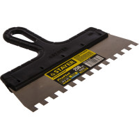 Нержавеющий зубчатый шпатель с пластмассовой ручкой, 250мм, зуб 10х10мм STAYER 1009-25-10