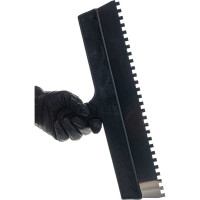 Нержавеющий зубчатый шпатель с пластмассовой ручкой, 450мм, зуб 8х8мм STAYER 1009-45-08