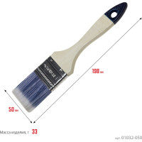 Плоская кисть STAYER AQUA искусственная щетина, деревянная ручка, 50 мм, 2" 01032-050