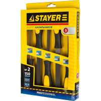 Набор STAYER Напильники с двухкомпонентной рукояткой,плоский,полукруглый,трехгранный,квадратный,круглый,№2,250 мм 1681-15-H5_z01