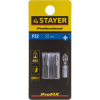 Биты (C 1/4"; PZ 2; 25 мм; 2 шт.) STAYER 26221-2-25-02