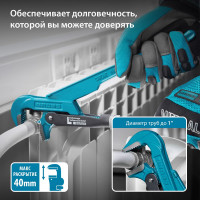 Ключ трубный рычажный GROSS №1, 1", цельнокованый, CrV, тип - "L"// 15601