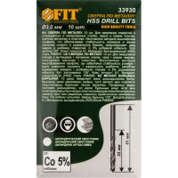 Сверло «Профи» (10 шт; 3 мм; HSS) по металлу Fit 33930