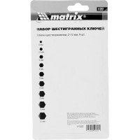 Набор имбусовых ключей 2,0-12 мм 9 шт. MATRIX 11222