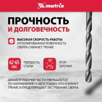 Сверло (10 шт; 3.2 мм; HSS) по металлу Matrix 71532