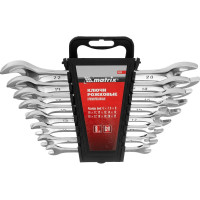 Набор рожковых ключей 8 шт. MATRIX CrV, Elliptical, зерк. хромирование// Master 15238