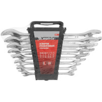 Набор рожковых ключей 8 шт. MATRIX CrV, Elliptical, зерк. хромирование// Master 15238