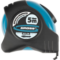 Рулетка GROSS Schlagfest 5 м x 25 мм, магн. обрезиненный зацеп, двухст. шкала, нейлоновое покр 31113