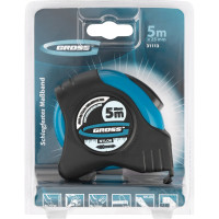 Рулетка GROSS Schlagfest 5 м x 25 мм, магн. обрезиненный зацеп, двухст. шкала, нейлоновое покр 31113