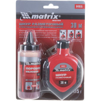 Разметочный шнур 30м + красный порошок MATRIX MASTER 84855