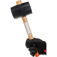 Резиновая киянка 910гр SPARTA черная резина, деревянная рукоятка// 111605